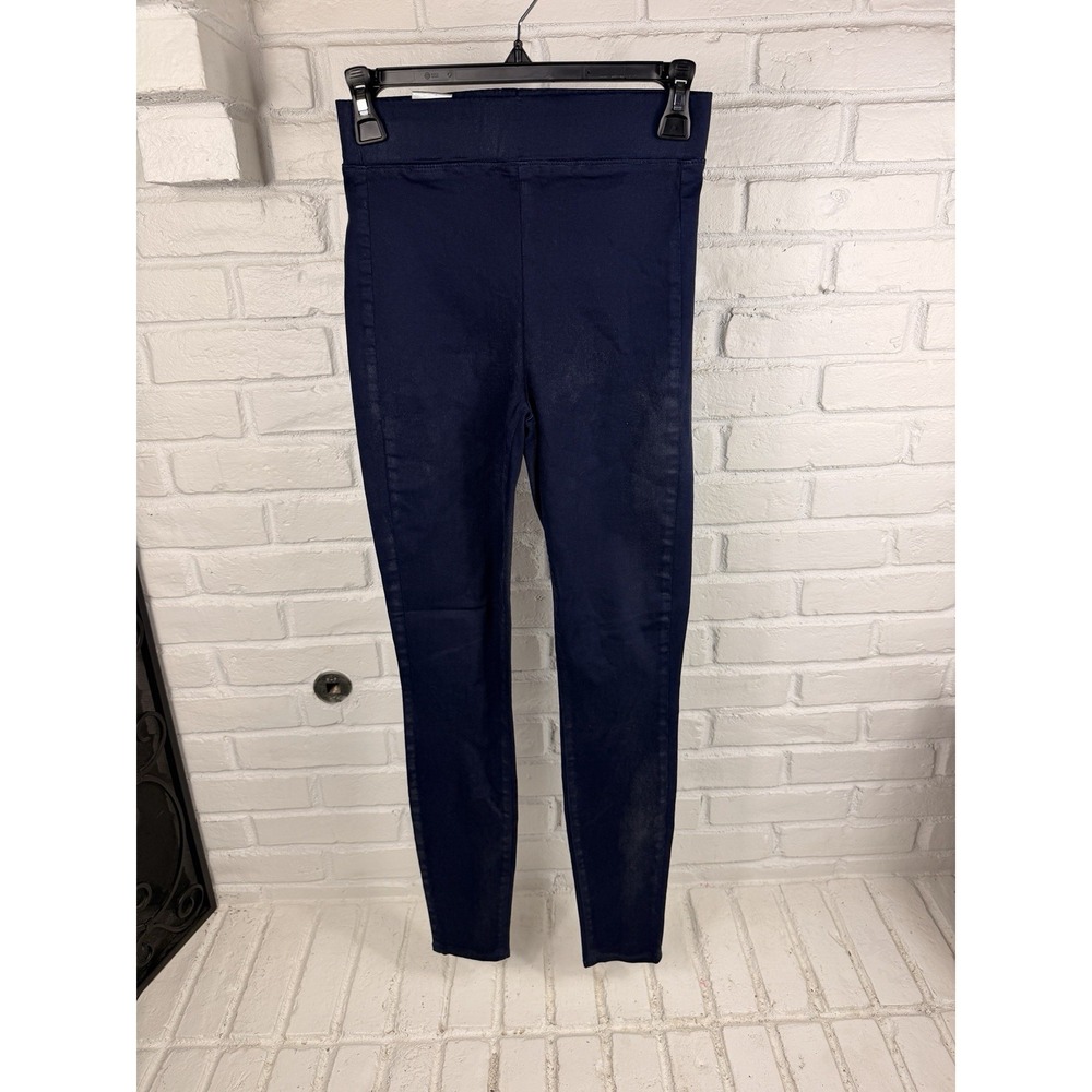 L'Agence Dark Blue Rochelle Skinny Stargazer Coated Jeans, Size XS